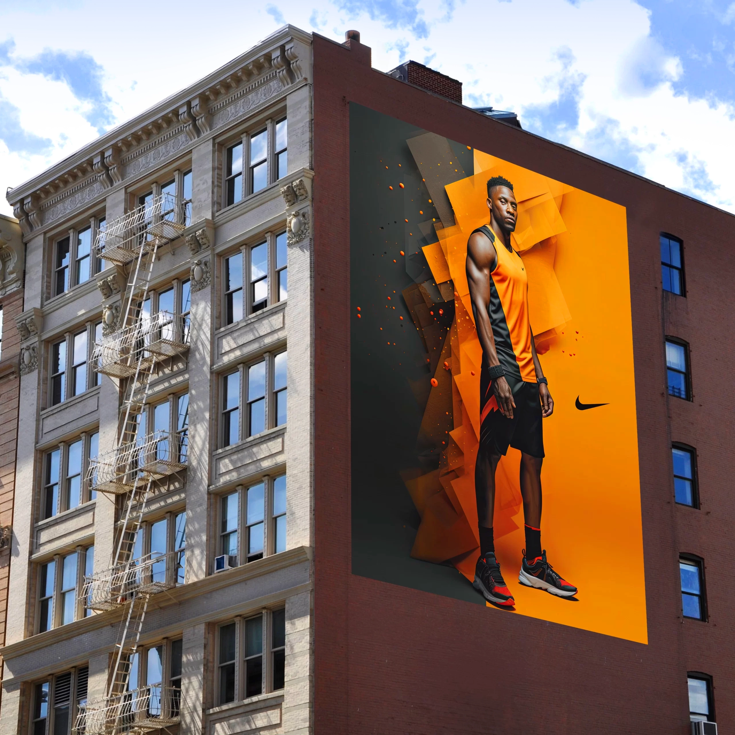 Nike Basketball Building Mural