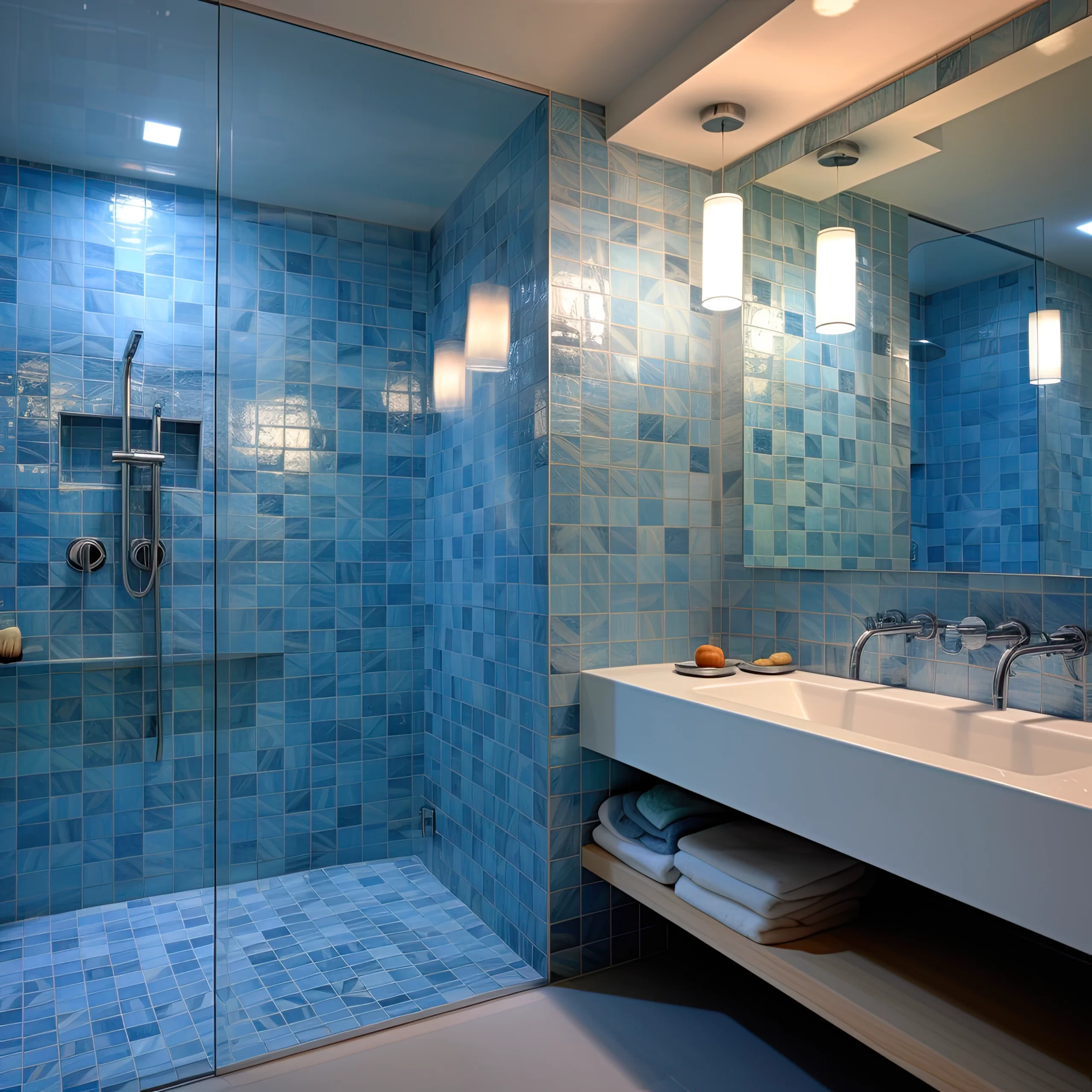 Tarazzo Tileworks - Product Image - Blue Bathroom