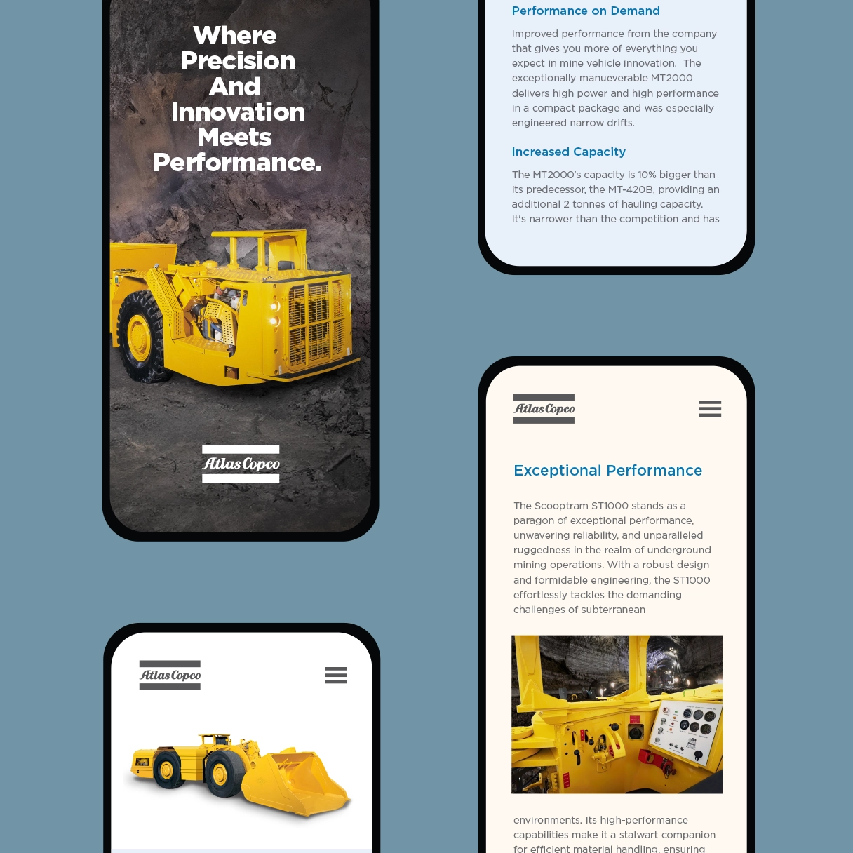 Atlas Copco Wagner Mobile Wireframes