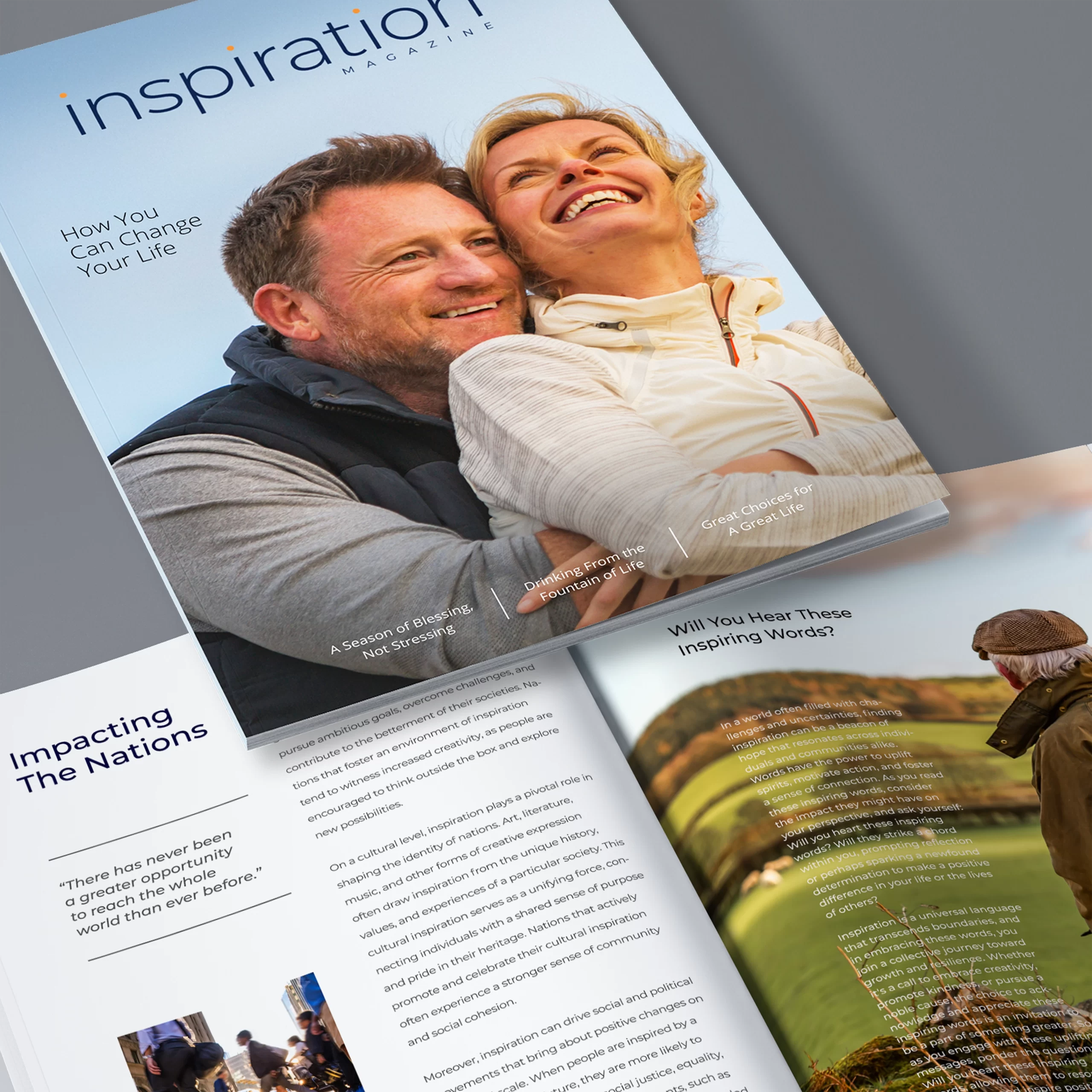 Inspiration Magazine Cover and Spread